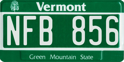 VT license plate NFB856