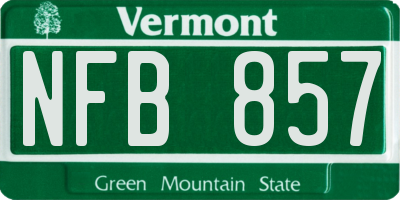 VT license plate NFB857