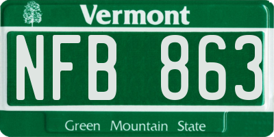 VT license plate NFB863