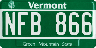 VT license plate NFB866