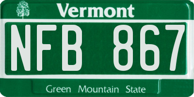 VT license plate NFB867