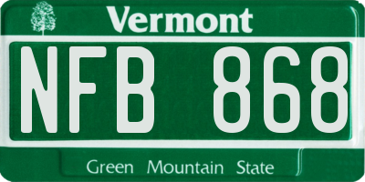 VT license plate NFB868