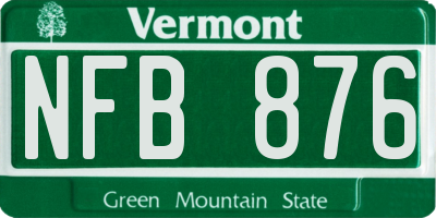 VT license plate NFB876