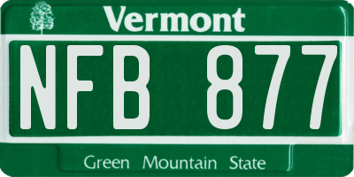 VT license plate NFB877