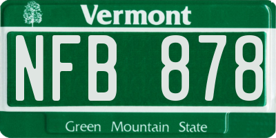 VT license plate NFB878