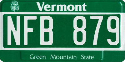 VT license plate NFB879