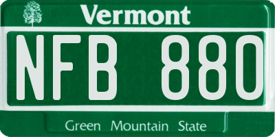 VT license plate NFB880
