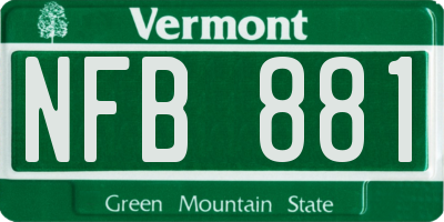 VT license plate NFB881