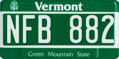 VT license plate NFB882