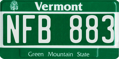 VT license plate NFB883