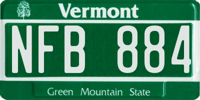 VT license plate NFB884