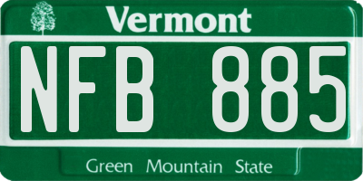 VT license plate NFB885