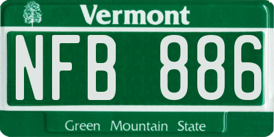 VT license plate NFB886