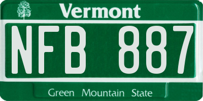 VT license plate NFB887