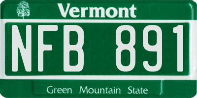 VT license plate NFB891