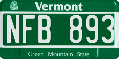 VT license plate NFB893