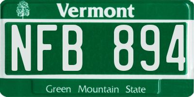 VT license plate NFB894