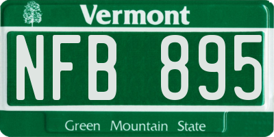 VT license plate NFB895