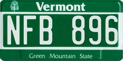 VT license plate NFB896