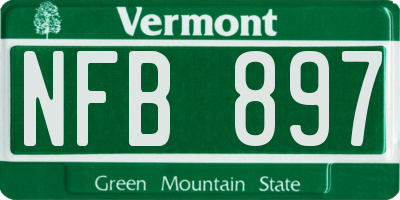 VT license plate NFB897