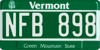VT license plate NFB898
