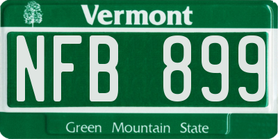 VT license plate NFB899