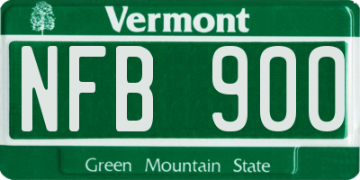 VT license plate NFB900