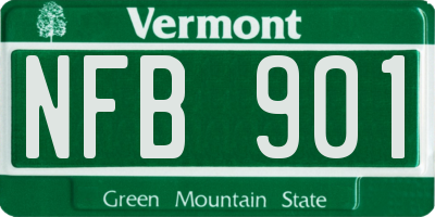 VT license plate NFB901