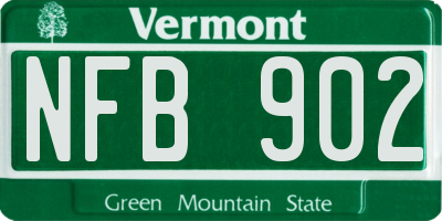 VT license plate NFB902
