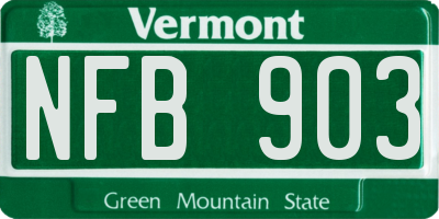 VT license plate NFB903