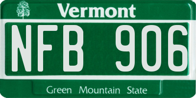 VT license plate NFB906