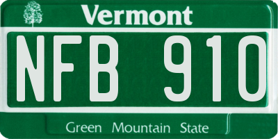 VT license plate NFB910