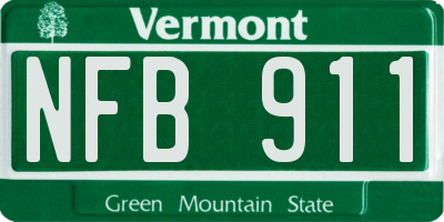 VT license plate NFB911