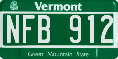 VT license plate NFB912