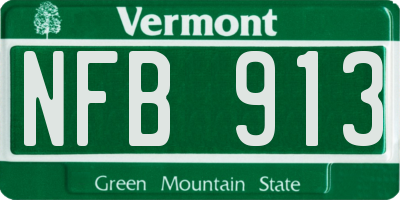 VT license plate NFB913