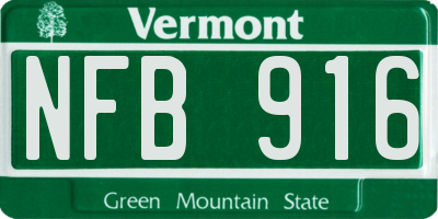 VT license plate NFB916