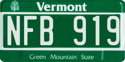 VT license plate NFB919