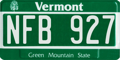 VT license plate NFB927