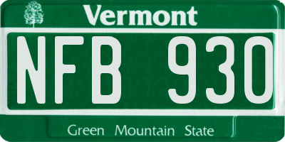 VT license plate NFB930