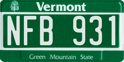 VT license plate NFB931