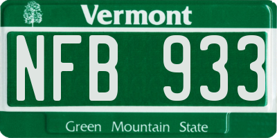 VT license plate NFB933
