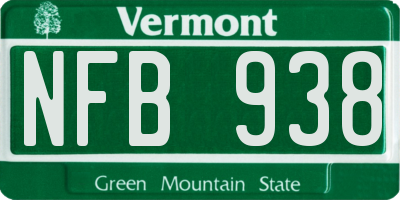 VT license plate NFB938