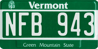 VT license plate NFB943