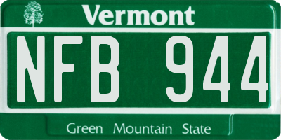 VT license plate NFB944