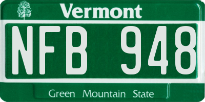 VT license plate NFB948