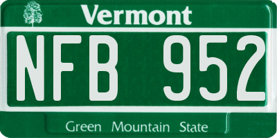 VT license plate NFB952