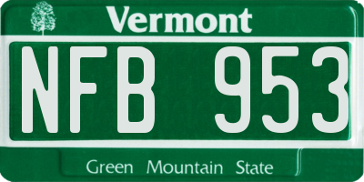 VT license plate NFB953