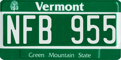 VT license plate NFB955
