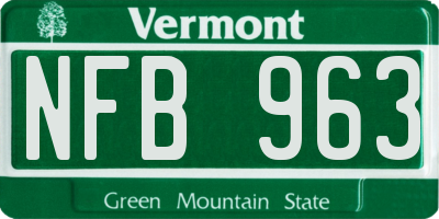 VT license plate NFB963