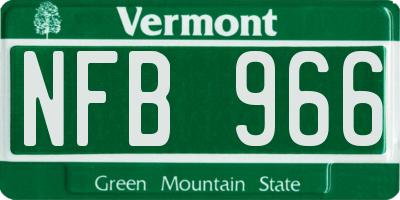 VT license plate NFB966